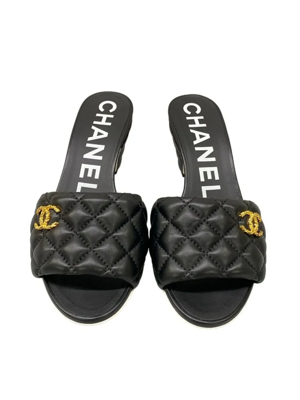 Chanel Mules C Black Leather